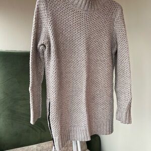 Banana Republic Taupe Mock Neck Knit Tunic Sweater
